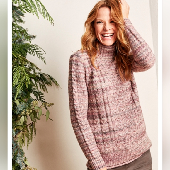 3/$40 Cleo Plum Cable Knit Sweater - Picture 1 of 9